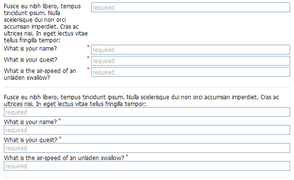 Comparisons of layouts with a long label
