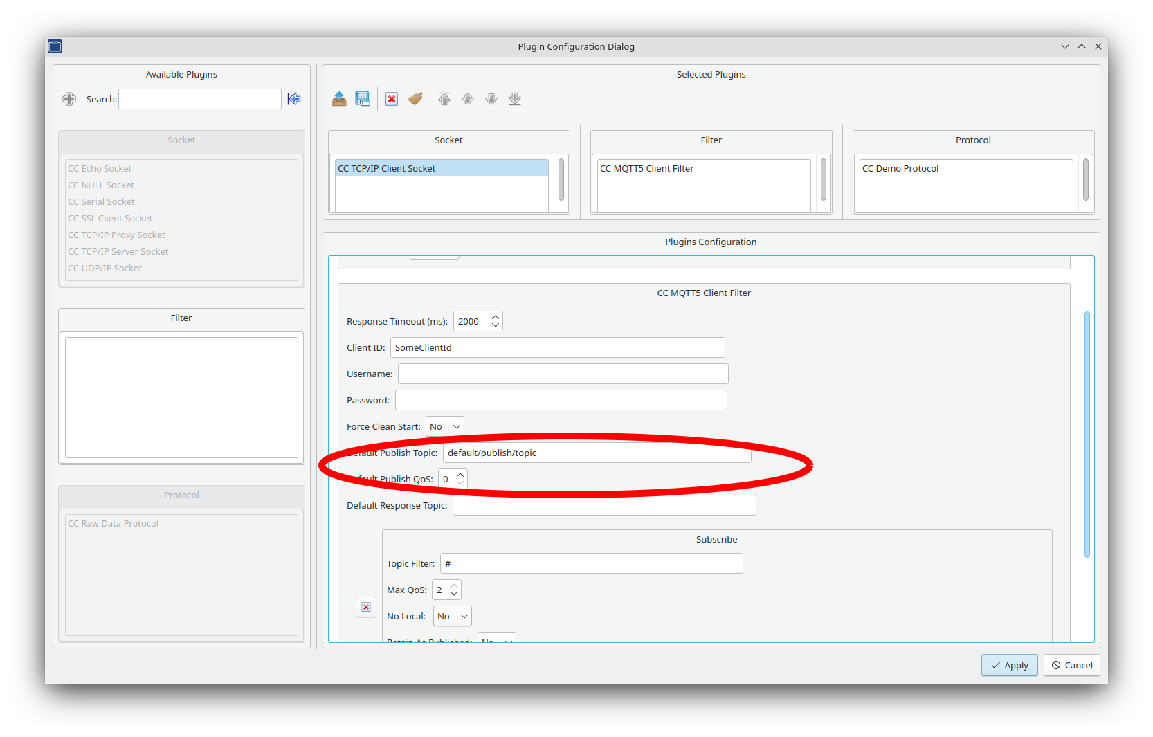image: publish config