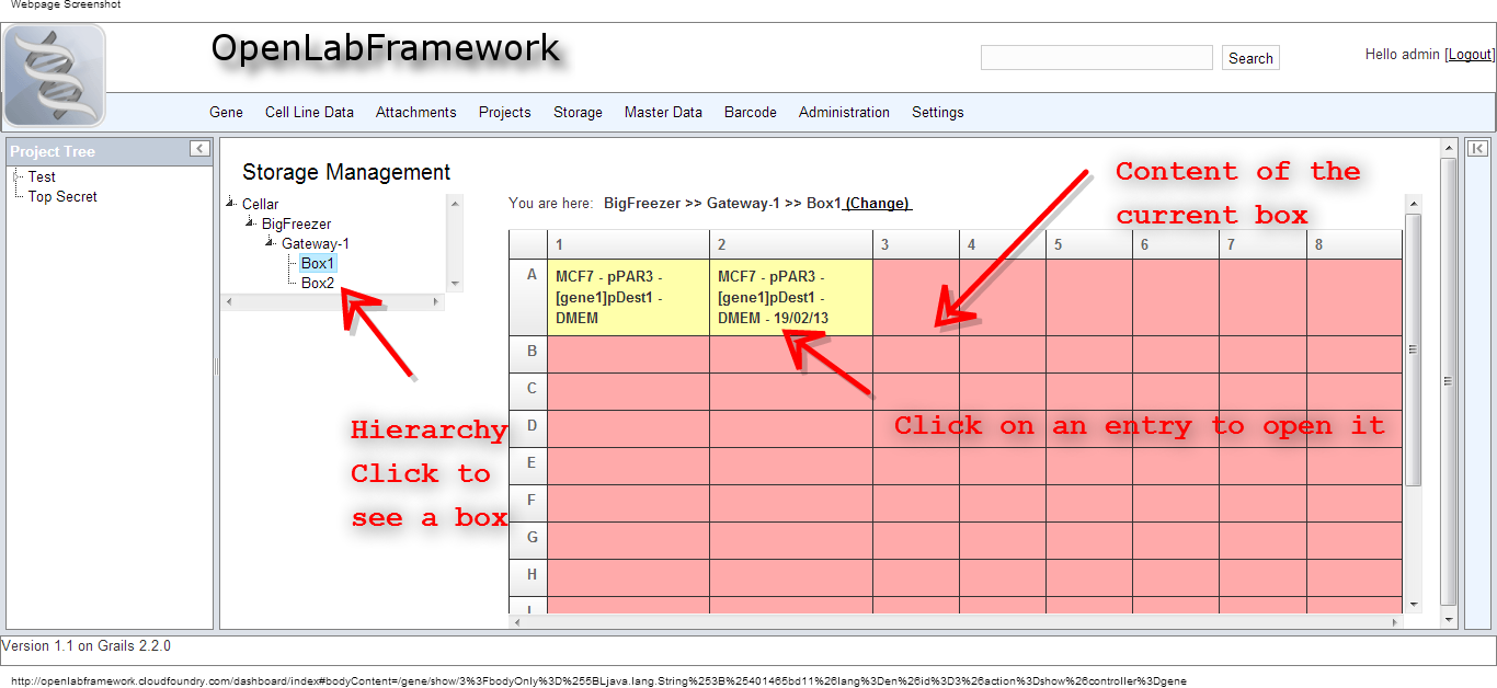 Browse storage in OLF