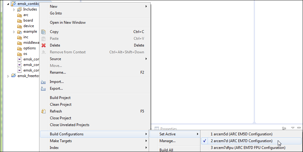 Set Active Build Configuration