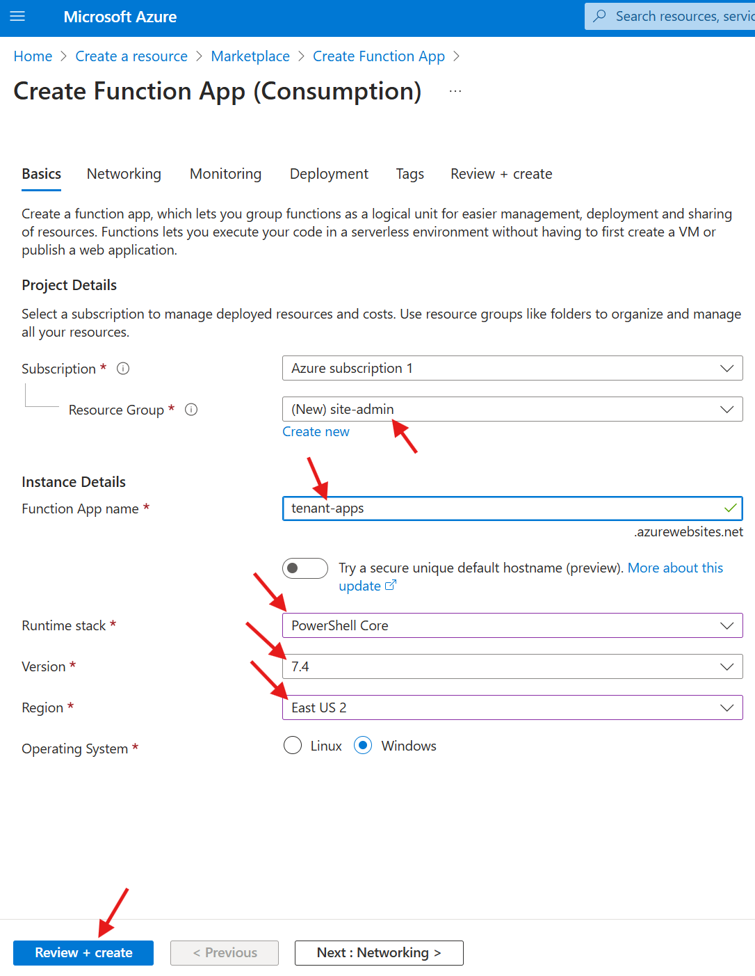 Configure Function App