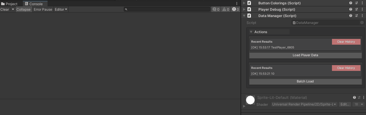 Async button showing loading spinner, then result